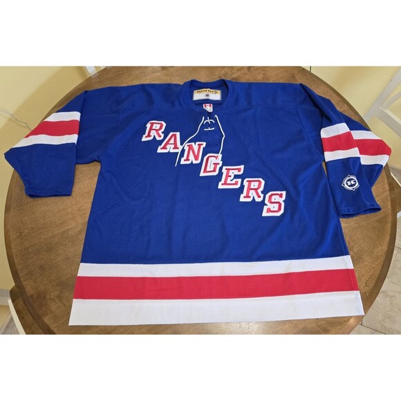 Vintage KOHO NEW YORK RANGERS BLUE JERSEY SIZE XXL Lace Front EUC Blank Back - Picture 1 of 17